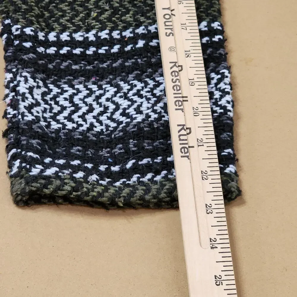 Wild Bill's Baja Co Sweater Mens Large Black Stripe Hooded Knit Baja Pullover